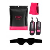 Черно-розовый эротический набор: маска, наручники и повязка - Erokay - купить с доставкой в Курске