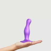 Фиолетовая насадка Strap-On-Me Dildo Plug Curvy size S - Strap-on-me - купить с доставкой в Курске