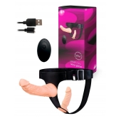 Женский страпон с 2 насадками, вибрацией и пультом ДУ - Erowoman-Eroman - купить с доставкой в Курске