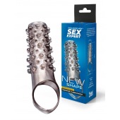 Дымчатая насадка на пенис с шипами и выпуклостями - 12 см. - Sex Expert - в Курске купить с доставкой