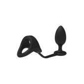 Черное эрекционное кольцо с анальной пробкой Cockstrap With Anal Plug - Dream Toys - в Курске купить с доставкой