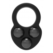 Черное эрекционное кольцо с утяжелителями - Dream Toys - в Курске купить с доставкой