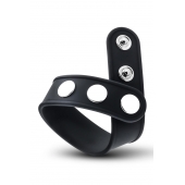 Черное эрекционное кольцо на кнопках - Blush Novelties - в Курске купить с доставкой