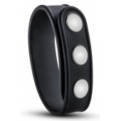 Черное эрекционное кольцо на кнопках - Blush Novelties - в Курске купить с доставкой