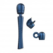Синий вибромассажёр с насадками Man.wand Edgy - Manwan - в Курске купить с доставкой