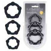 Набор из 3 эрекционных колец Beaded Silicone Cockring Set - Shots Media BV - в Курске купить с доставкой