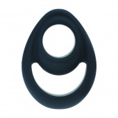 Черное эрекционное кольцо Double Ergo Silicone Cockring - Shots Media BV - в Курске купить с доставкой