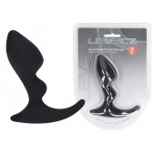 Черная анальная пробка для массажа простаты Double Ripple Silicone Prostate Massager - Shots Media BV - в Курске купить с доставкой