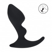 Черная анальная пробка для массажа простаты Double Ripple Silicone Prostate Massager - Shots Media BV - в Курске купить с доставкой