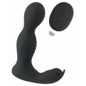 Черная анальная пробка с вибрацией, вращением и пультом ДУ RC Butt Plug with 2 Functions - Orion - в Курске купить с доставкой