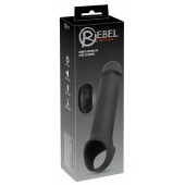 Черная вибронасадка для пениса с хомутом для мошонки и пультом ДУ Remote Controlled Penis Extension - Orion - в Курске купить с доставкой