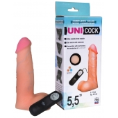 Фаллическая насадка Харнесс UNICOCK 5,5  с вибрацией - 17 см. - LOVETOY (А-Полимер) - купить с доставкой в Курске