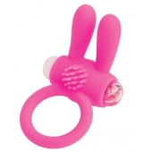 Розовое эрекционное виброкольцо A-toys с ушками - A-toys - в Курске купить с доставкой