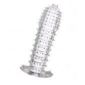 Гелевая прозрачная насадка c шипами - 12 см. - Toyfa Basic - в Курске купить с доставкой