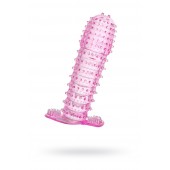 Гелевая розовая насадка с шипами - 12 см. - Toyfa Basic - в Курске купить с доставкой