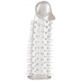 Прозрачная насадка на половой член с закрытой головкой и шипами - 12,5 см. - Toyfa Basic - в Курске купить с доставкой