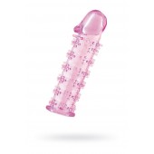 Гелевая розовая насадка на фаллос с шипами - 12 см. - Toyfa Basic - в Курске купить с доставкой