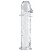 Гладкая прозрачная насадка с усиками под головкой - 12,5 см. - Toyfa Basic - в Курске купить с доставкой