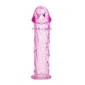 Гладкая розовая насадка с усиками под головкой - 12,5 см. - Toyfa Basic - в Курске купить с доставкой