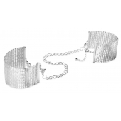 Серебристые наручники-браслеты Desir Metallique Handcuffs - Bijoux Indiscrets - купить с доставкой в Курске