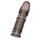 Дымчатая закрытая насадка ToyFa XLover с чешуйками и пупырышками - 13,5 см. - ToyFa - в Курске купить с доставкой