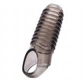 Дымчатая насадка с рёбрышками и подхватом мошонки ToyFa XLover - 12,5 см. - ToyFa - в Курске купить с доставкой