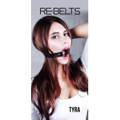 Чёрный кожаный чокер-кляп Tyra Black - Rebelts - купить с доставкой в Курске