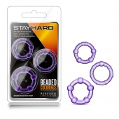 Набор из 3 фиолетовых эрекционных колец Stay Hard Beaded Cockrings - Blush Novelties - в Курске купить с доставкой