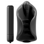 Чёрный мастурбатор Vibrating Silicone Stimulator с вибрацией - Pipedream - в Курске купить с доставкой