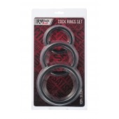 Набор из 3 чёрных эрекционных колец - ToyFa - в Курске купить с доставкой