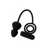 Чёрное эрекционное кольцо с вибростимулятором и анальным хвостом - Erotist Adult Toys - в Курске купить с доставкой