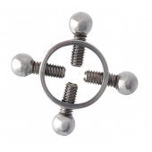 Серебристые зажимы для сосков на винтах - ToyFa - купить с доставкой в Курске