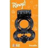 Чёрное эрекционное кольцо Rings Treadle с подхватом - Lola Games - в Курске купить с доставкой