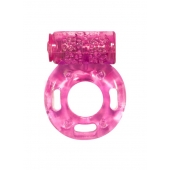 Розовое эрекционное кольцо с вибрацией Rings Axle-pin - Lola Games - в Курске купить с доставкой