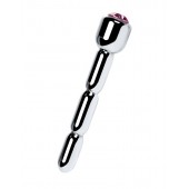 Серебристый уретральный плаг со стразом - 7 см. - ToyFa - купить с доставкой в Курске