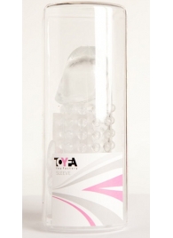 Гелевая прозрачная насадка с 2 отростками - 13 см. - Toyfa Basic - в Курске купить с доставкой