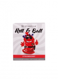 Стимулирующий презерватив-насадка Roll   Ball Strawberry - Sitabella - купить с доставкой в Курске