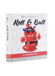 Стимулирующий презерватив-насадка Roll   Ball Strawberry - Sitabella - купить с доставкой в Курске