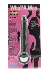 Чёрная насадка на пенис для анальной стимуляции WHATA MAN - 16 см. - Seven Creations - в Курске купить с доставкой