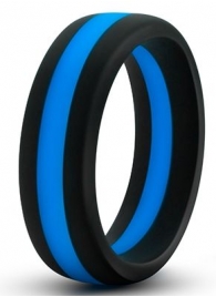 Черно-синее эрекционное кольцо Silicone Go Pro Cock Ring - Blush Novelties - в Курске купить с доставкой