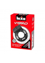 Чёрное эрекционное виброкольцо Luxe VIBRO  Африканский Эль Дьябло  + презерватив - Luxe - в Курске купить с доставкой