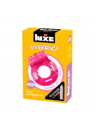 Розовое эрекционное виброкольцо Luxe VIBRO  Ужас Альпиниста  + презерватив - Luxe - в Курске купить с доставкой