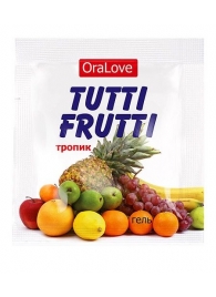 Пробник гель-смазки Tutti-frutti со вкусом тропических фруктов - 4 гр. - Биоритм - купить с доставкой в Курске