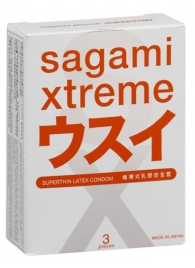 Ультратонкие презервативы Sagami Xtreme SUPERTHIN - 3 шт. - Sagami - купить с доставкой в Курске