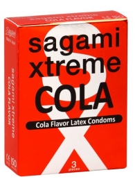 Ароматизированные презервативы Sagami Xtreme COLA - 3 шт. - Sagami - купить с доставкой в Курске