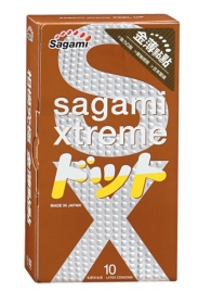 Презервативы Sagami Xtreme FEEL UP с точечной текстурой и линиями прилегания - 10 шт. - Sagami - купить с доставкой в Курске