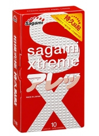 Утолщенные презервативы Sagami Xtreme Feel Long с точками - 10 шт. - Sagami - купить с доставкой в Курске