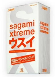 Ультратонкие презервативы Sagami Xtreme SUPERTHIN - 15 шт. - Sagami - купить с доставкой в Курске