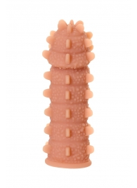 Телесная реалистичная насадка KOKOS Extreme Sleeve 04 с дополнительной стимуляцией - 12,7 см. - KOKOS - в Курске купить с доставкой