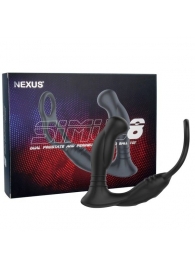Черная анальная пробка NEXUS SIMUL8 с фиксацией на теле кольцами - Nexus Range - в Курске купить с доставкой